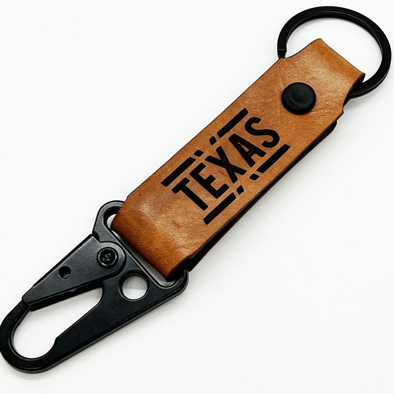 teXas Leather Keychain, handmade leather keychain, texas