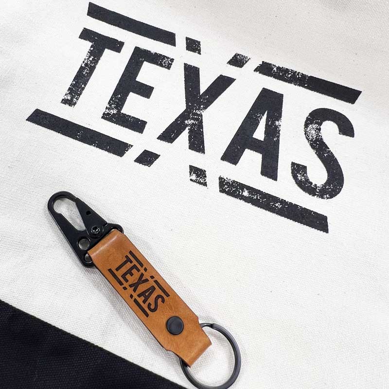 teXas Leather Keychain, handmade leather keychain, texas